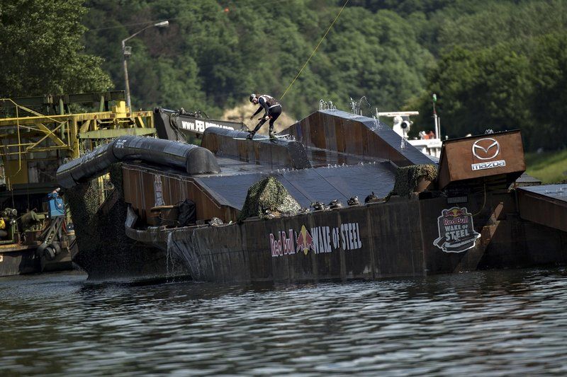 Ben Leclair of Canada performs at the Red Bull Wake of Steel in Linz, Austria on May 21, 2016